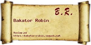 Bakator Robin névjegykártya